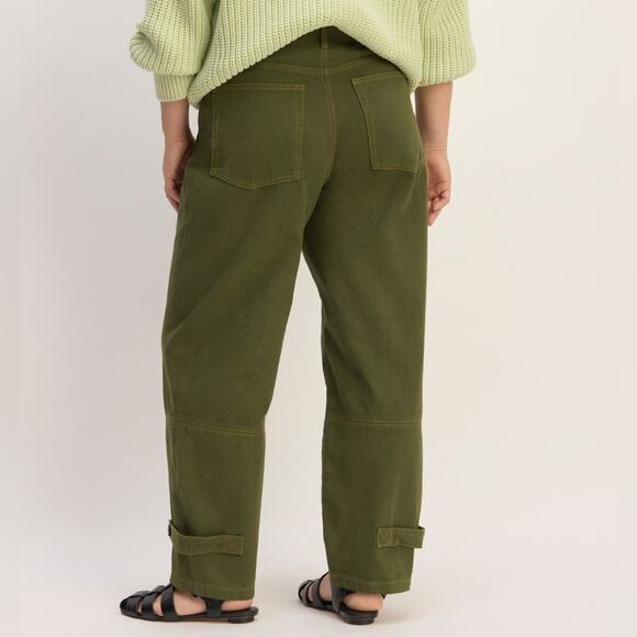 The Everlane x Marques' Almeida Canvas Oversized Barrel Pant Green NEW Size 26R - Picture 2 of 11